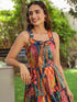 Multi coloured Printed Fit & Flare Ethnic Dress